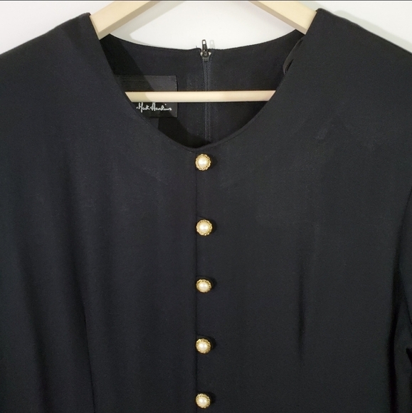 VTG Anthony Mark Hawkins Black Shift Midi Dress - Picture 2 of 12